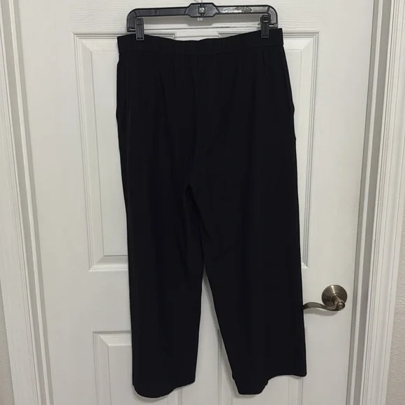 Eileen Fisher women’s black cropped wide leg pants - Picture 3 of 4